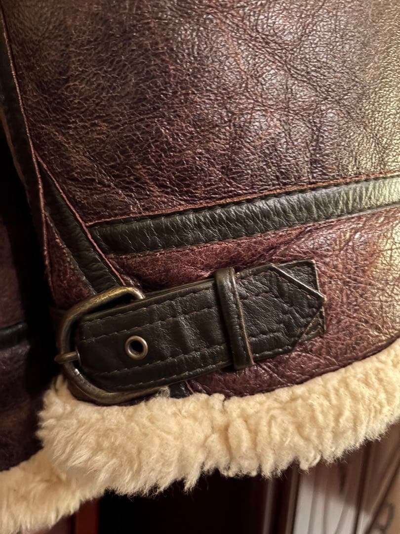 WINDARMOR B-3 本革 ボンバージャケット ブラウン ムートン M