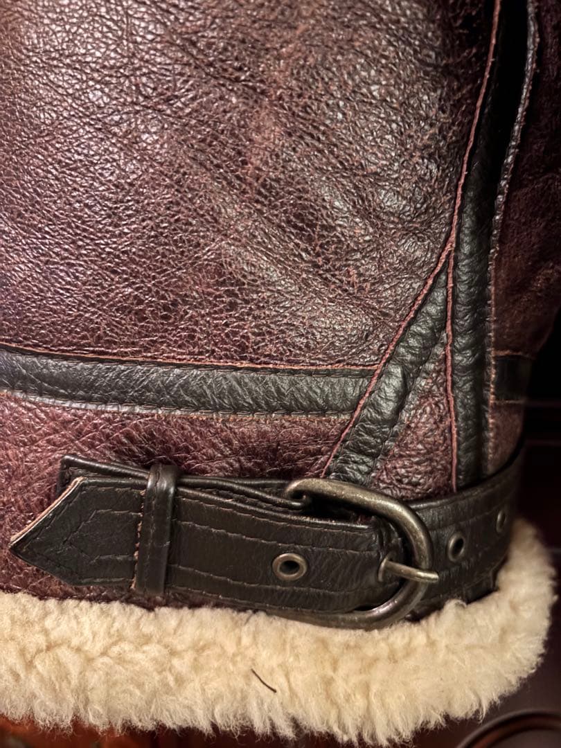 WINDARMOR B-3 本革 ボンバージャケット ブラウン ムートン M