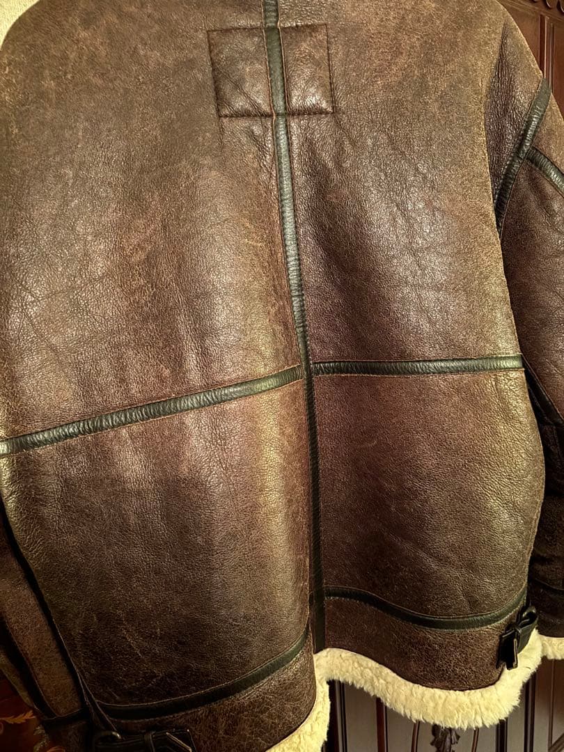 WINDARMOR B-3 本革 ボンバージャケット ブラウン ムートン M