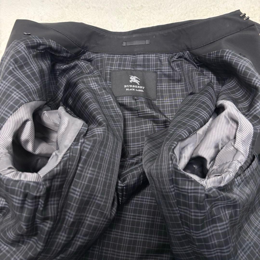 美品 バーバリーブラックレーベル トレンチコート ベルト ノバチェック ブラック