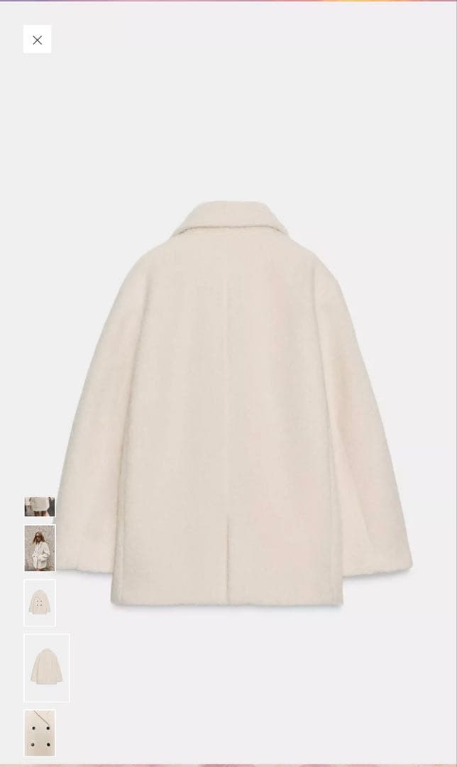 新品未使用⭐︎ZARAブークレダブルブレストミディ丈コートXS size