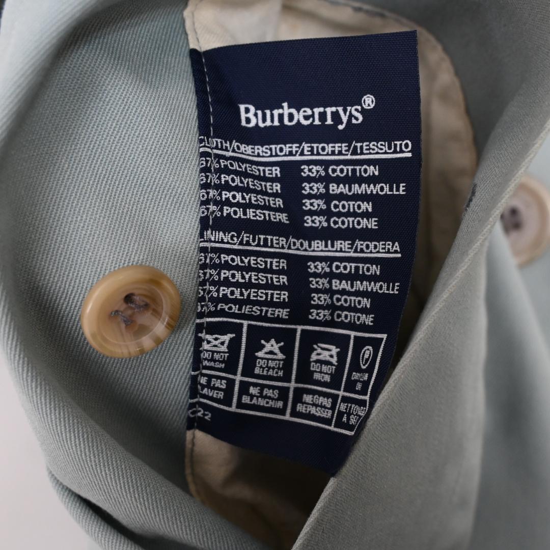 47957★年 バーバリーズ ノバチェック トレンチコート ライトブルー*