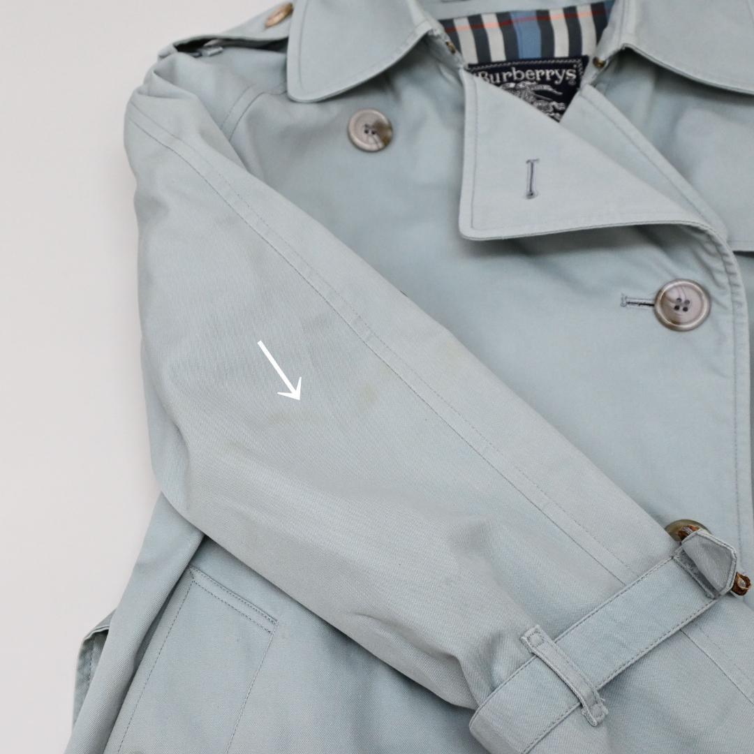 47957★年 バーバリーズ ノバチェック トレンチコート ライトブルー*