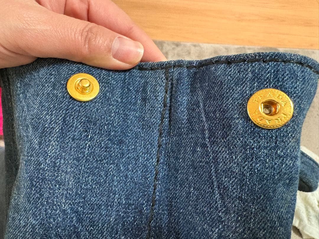 PRADA デニム トートバッグ ダークブルー