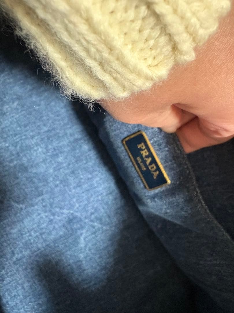 PRADA デニム トートバッグ ダークブルー