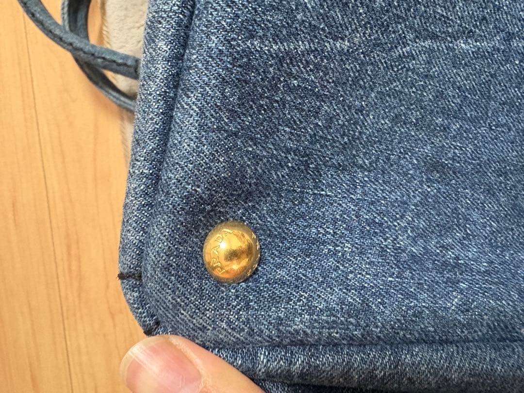 PRADA デニム トートバッグ ダークブルー