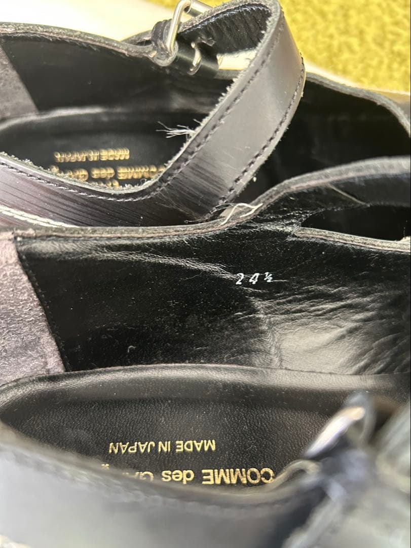 ⭐︎トリココムデギャルソン　ブラックレザーストラップパンプス