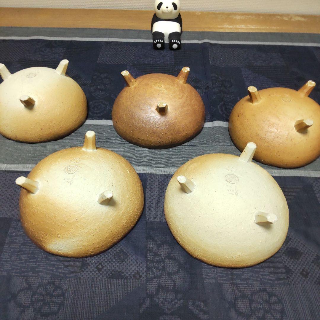 ミツ脚 丸鉢 5ケ 備前焼 111