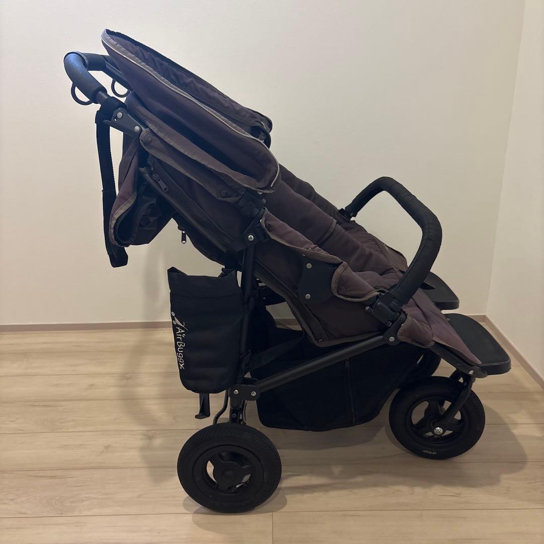 AirBuggy ココダブル ベビーカー ブラウン 双子ベビーカー　付属品あり