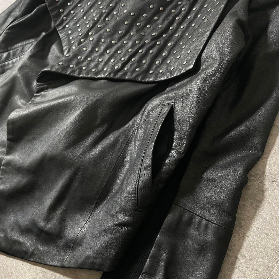 y2k opium レザーライダースジャケット 変形 スタッズ ギミック 00s