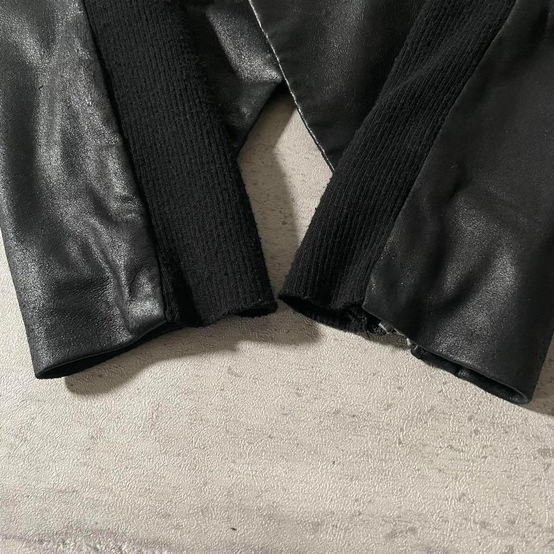 y2k opium レザーライダースジャケット 変形 スタッズ ギミック 00s