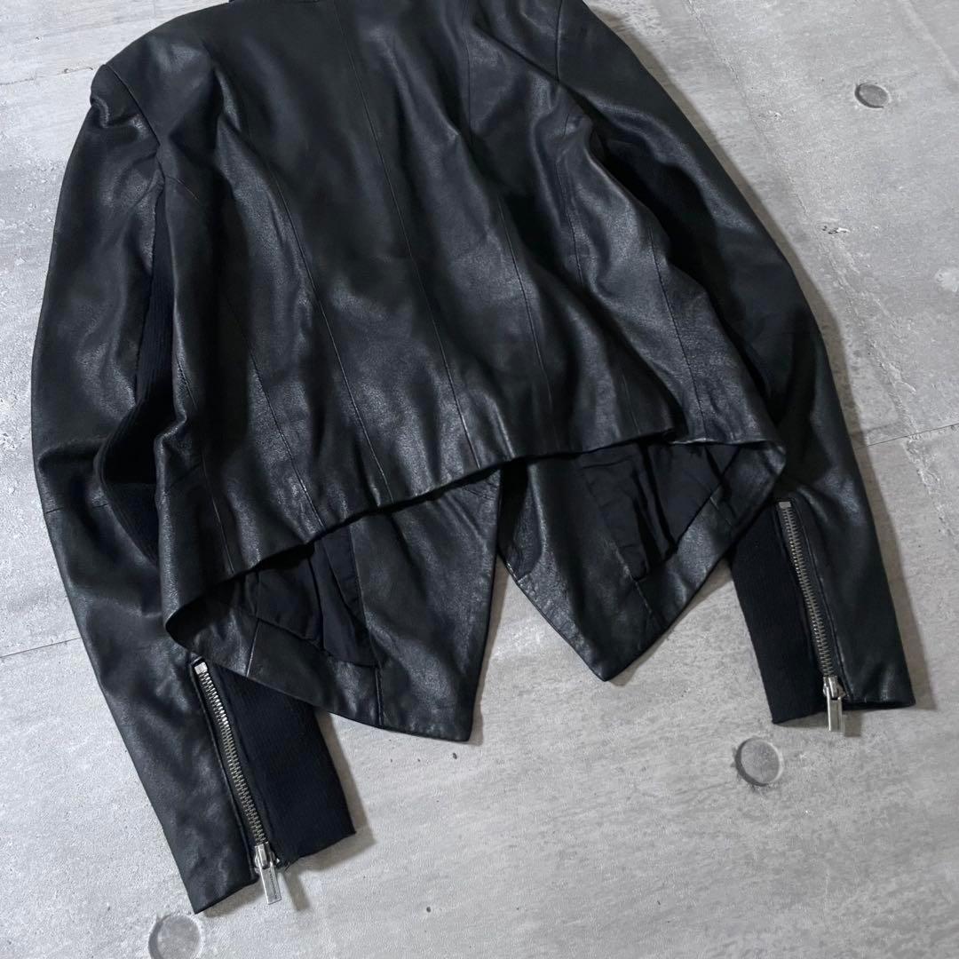 y2k opium レザーライダースジャケット 変形 スタッズ ギミック 00s