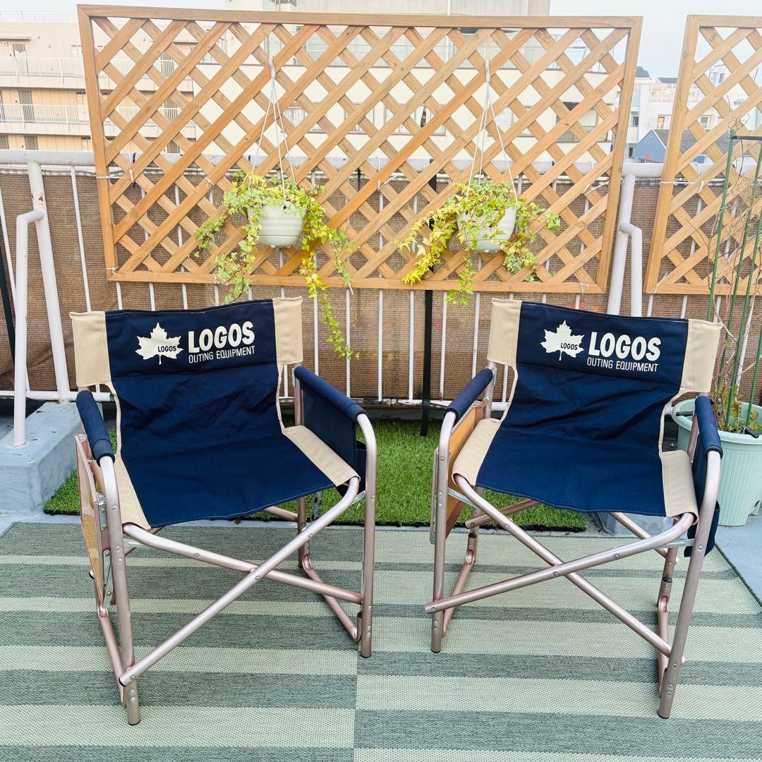 LOGOS アウトドアチェア 2セット テーブル付　ポケット　便利