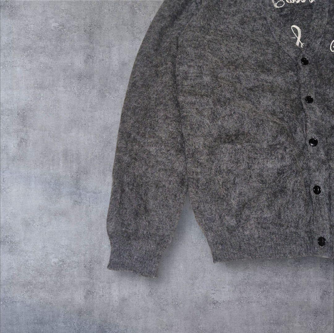 WACKO MARIA モヘアカーディガン 刺繍 ニット グレー ワコマリア