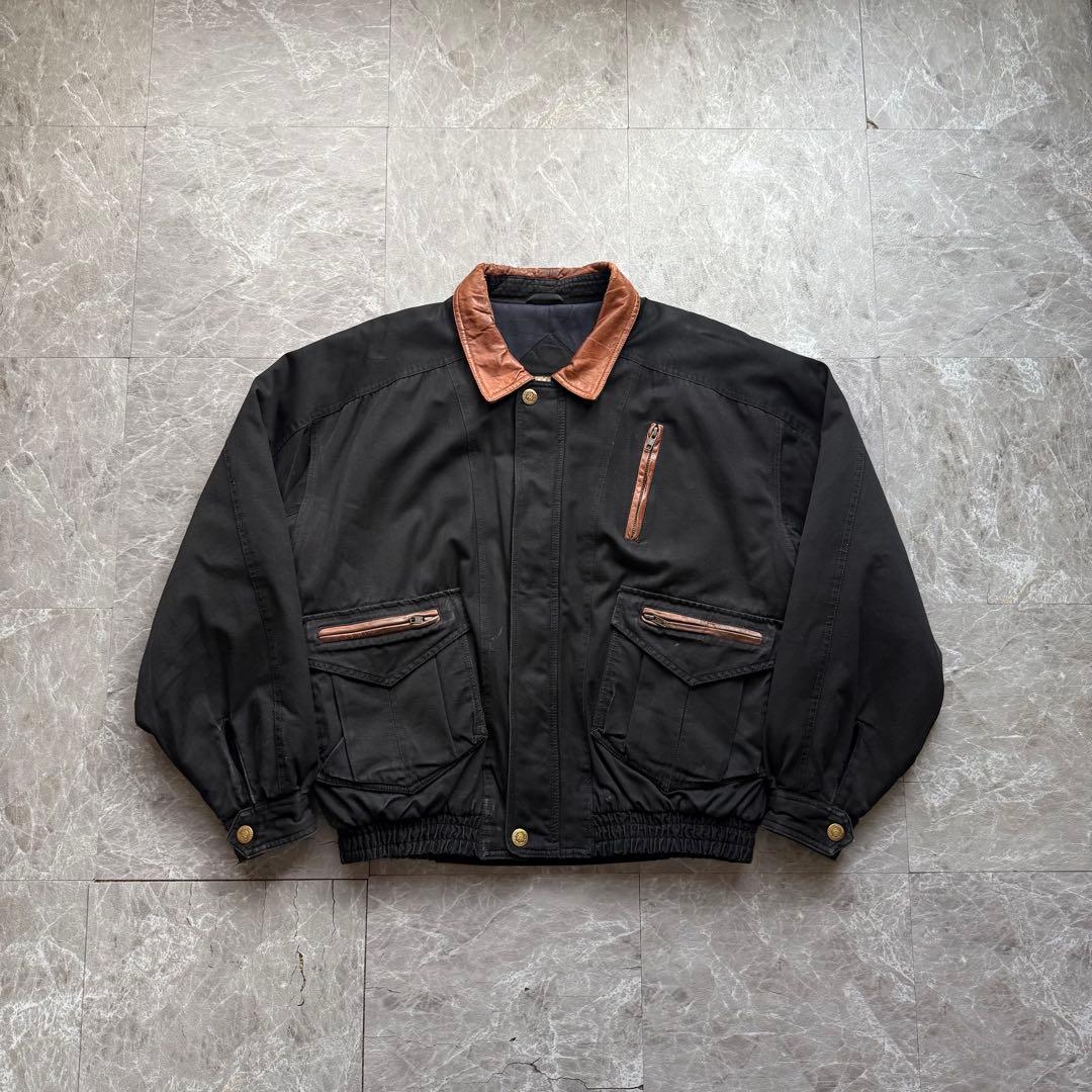 MIRAGE 短丈　襟レザー　ドリズラージャケット　中綿入り　ヴィンテージ