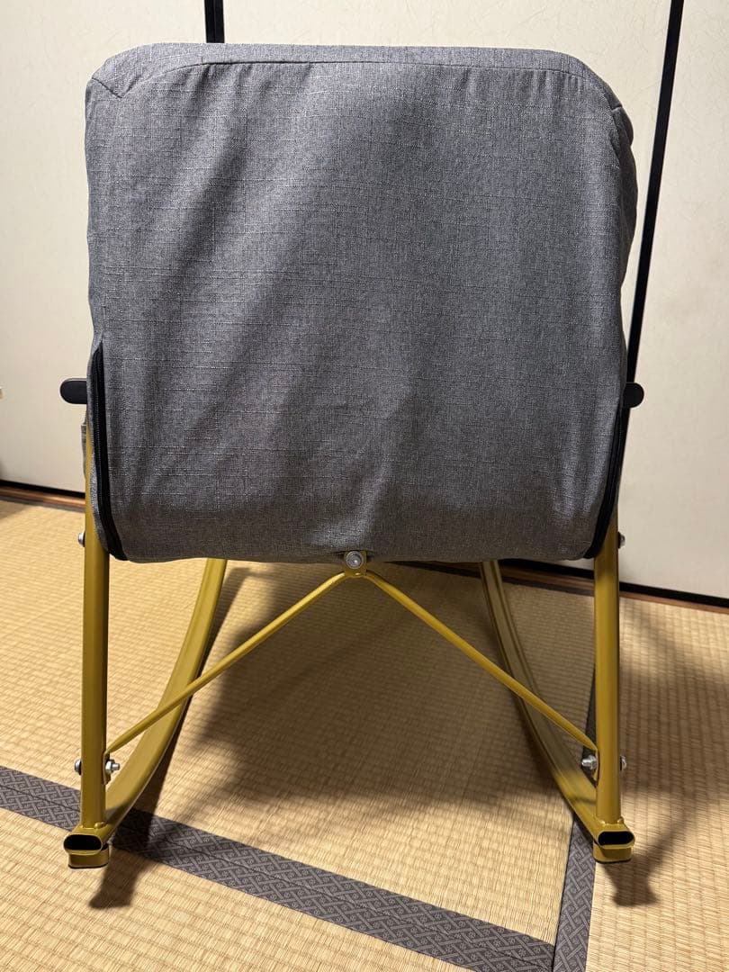 KAIHAOWIN ロッキングチェア リクライニングチェア ブラック/グレー