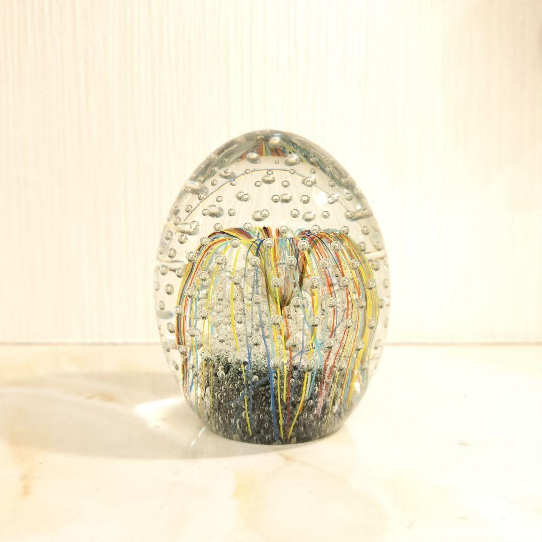 置物 Murano Glass Italy Egg Paperweight