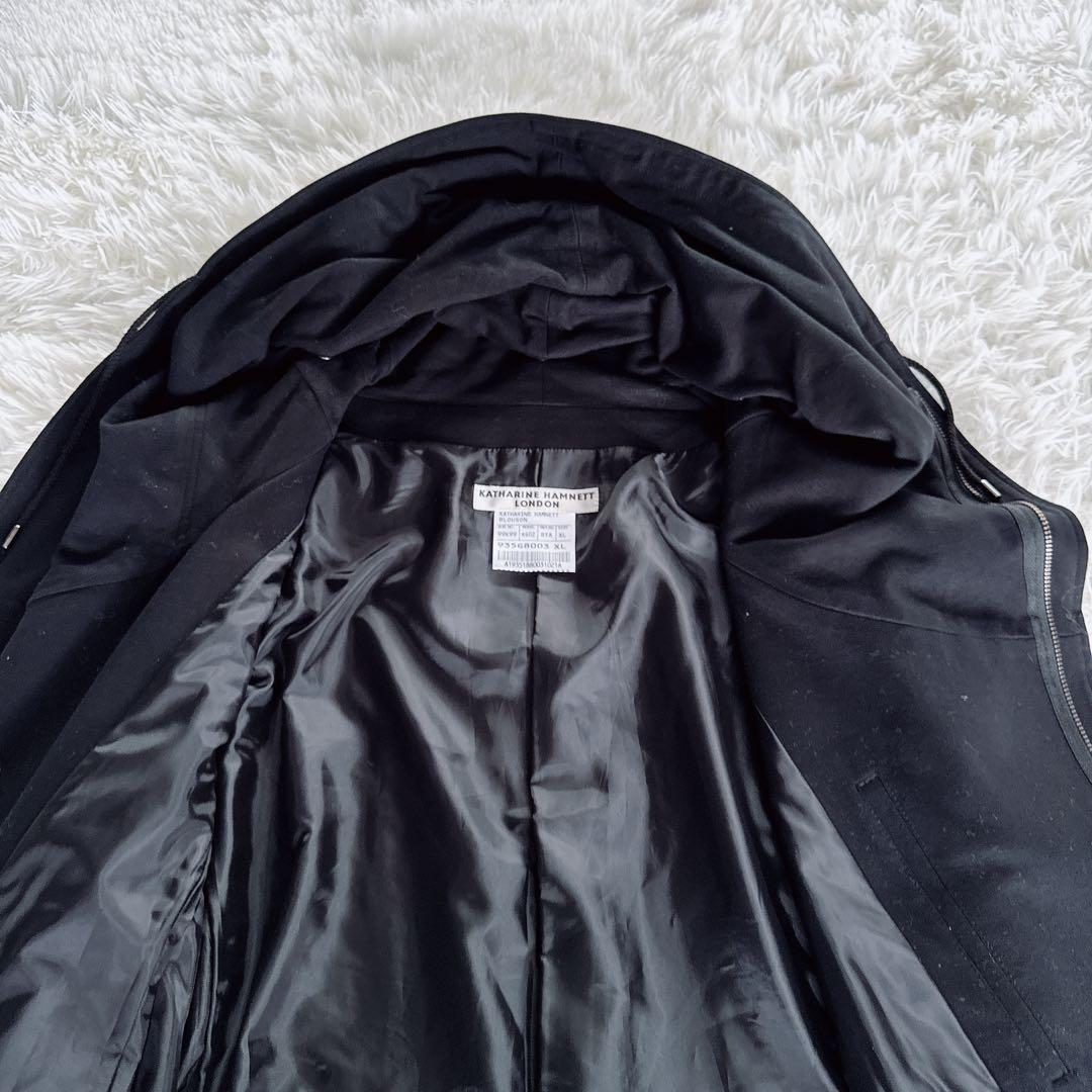 【KATHARINE HAMNETT LONDON】コットンライダース 黒 XL