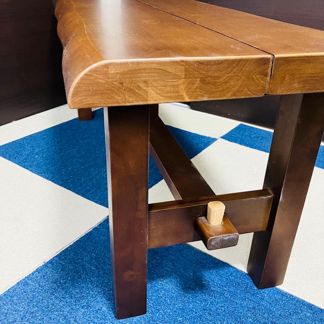 【美品】木製ベンチ ダイニングチェア タモ材 幅105cm 2人掛け 椅子 天然