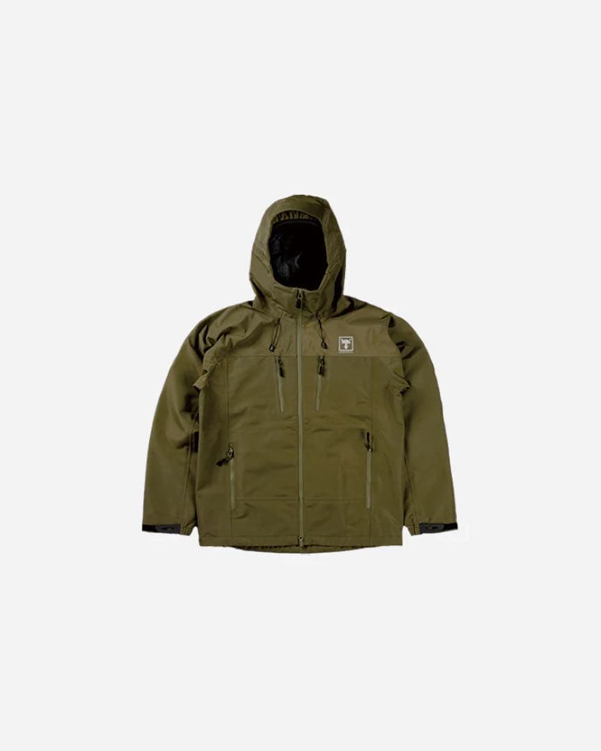 【美品】ジャッカル/ハードシェルジャケット　アーミーグリーン Size:L