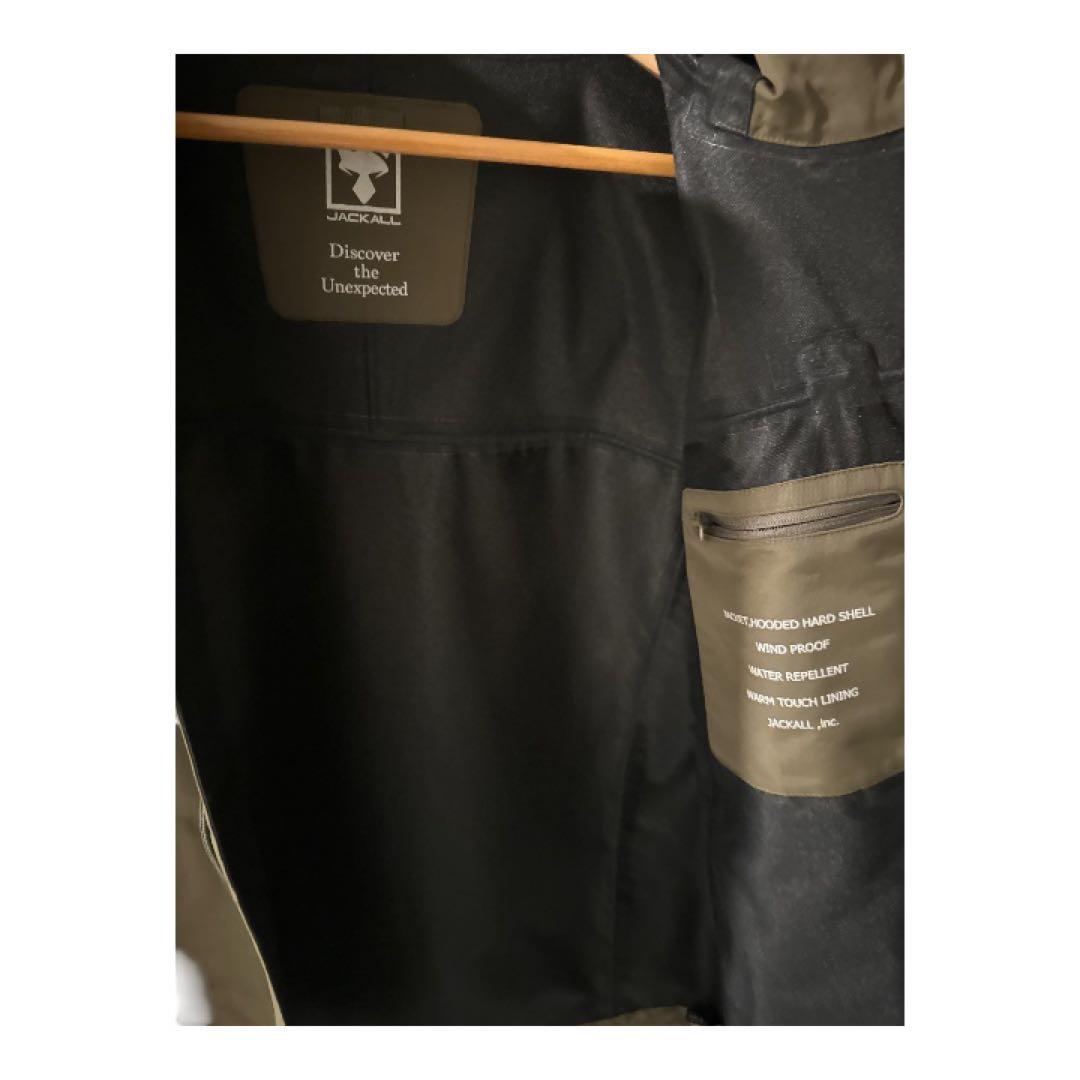 【美品】ジャッカル/ハードシェルジャケット　アーミーグリーン Size:L