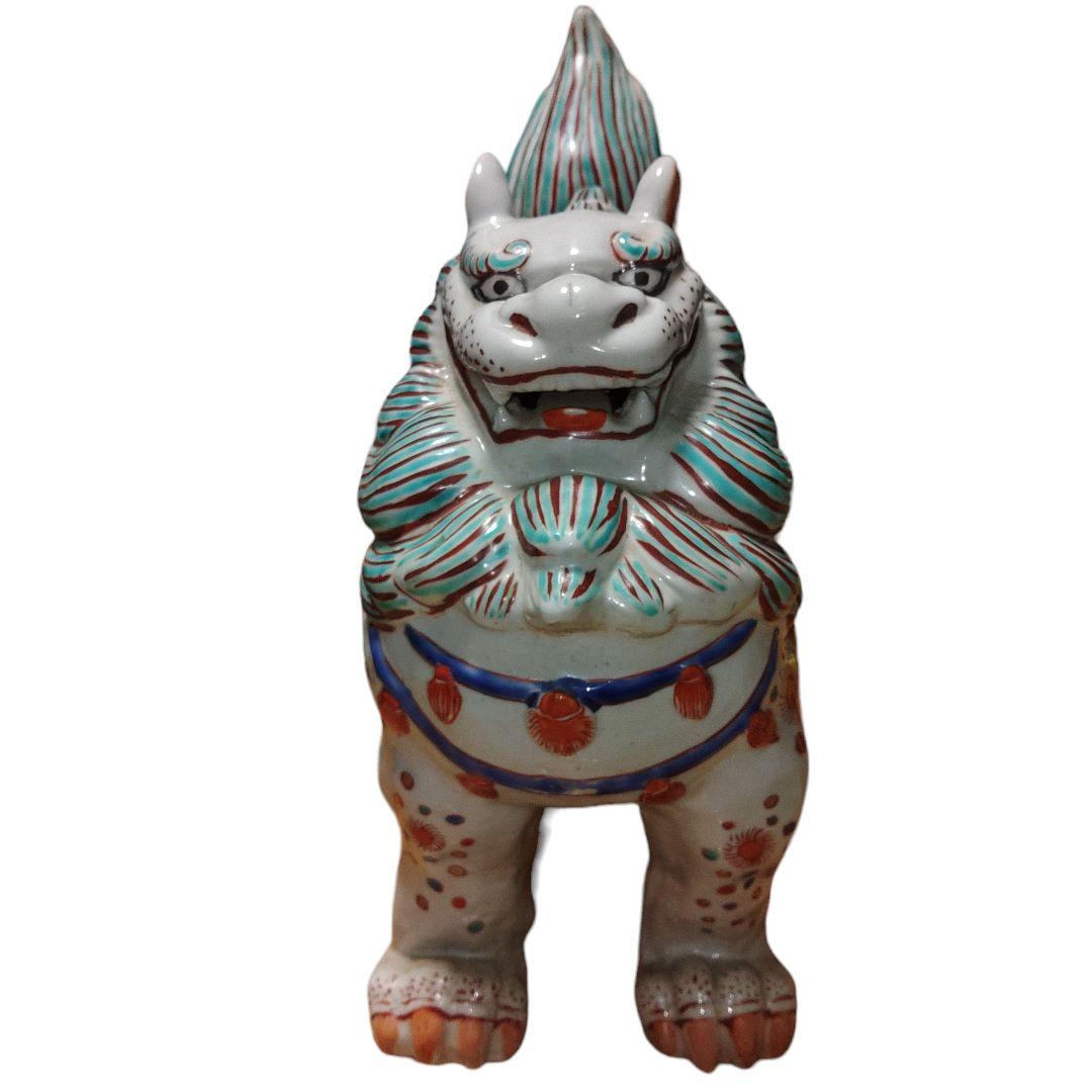 古伊万里　柿右衛門様式　獅子置物