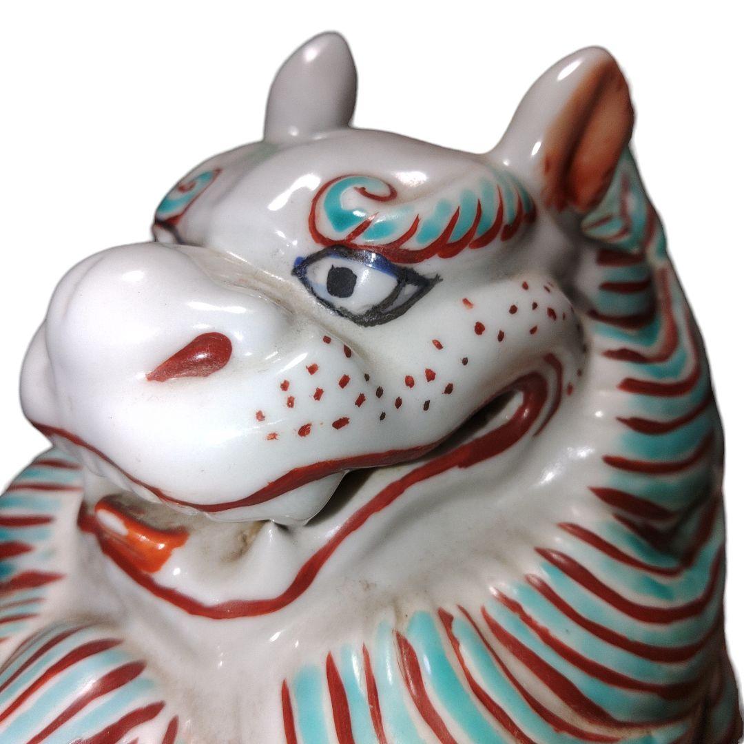 古伊万里　柿右衛門様式　獅子置物