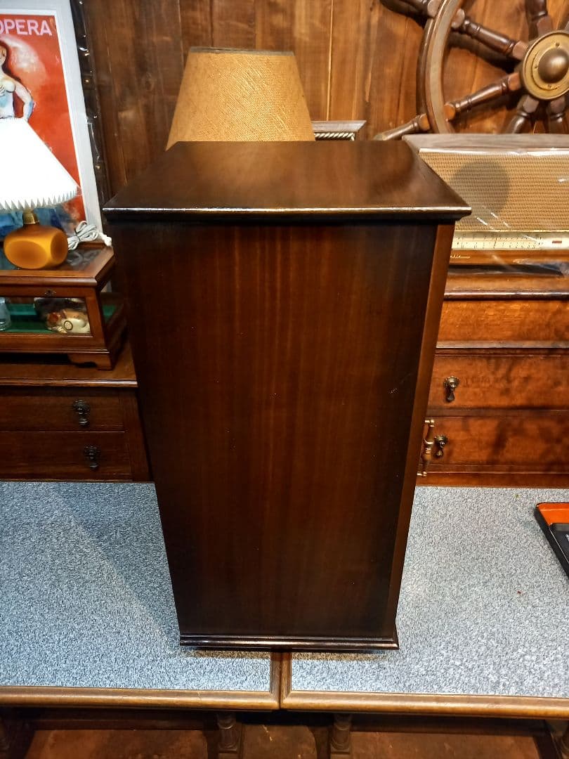 1960's　美品　チーク　突板　カッパーハンドル　レコード　キャビネット