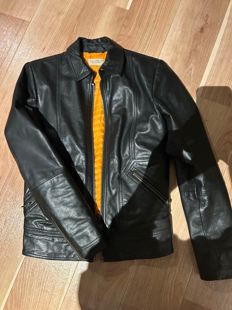 Nudie Jeans Co. シングルライダースジャケット XS ブラック