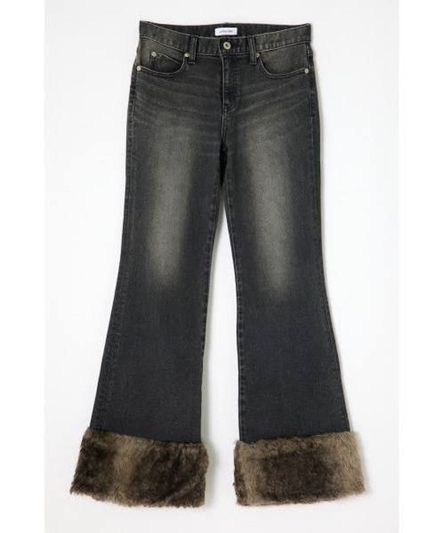 LAGUA GEM FAUX FUR フレアファーデニム