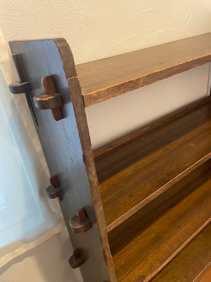 アンティークシェルフ　本棚　棚　楔　飾り棚　くさび式