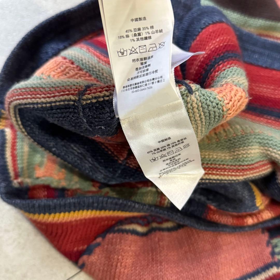 稀少モデル 別格のデザイン ラルフローレン パッチワーク柄 ニットカーディガン