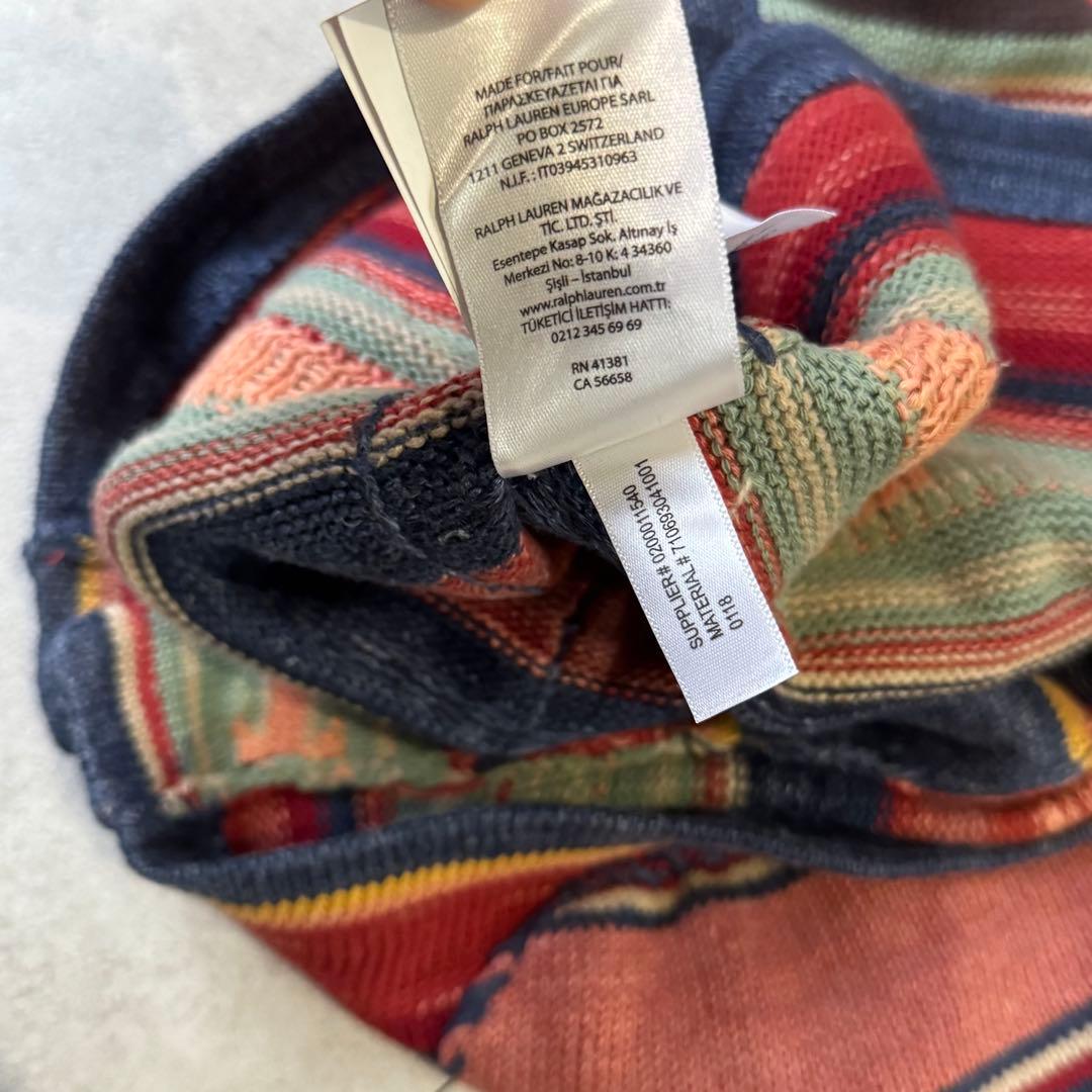 稀少モデル 別格のデザイン ラルフローレン パッチワーク柄 ニットカーディガン