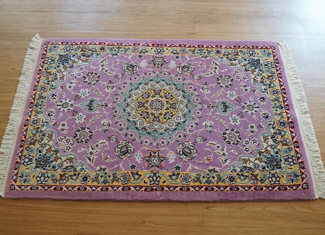 ペルシャ絨毯 ナイン産 青 9la 120×79cm
