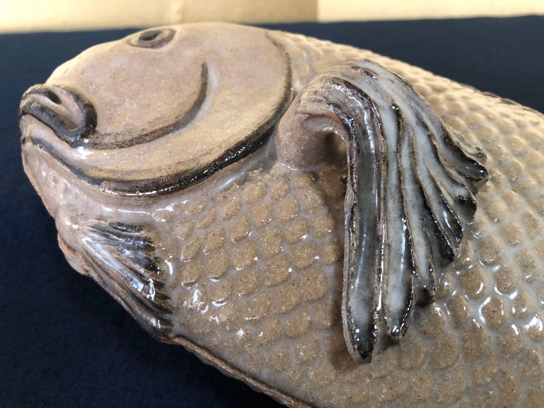 《レ》懐石 鯛形蓋物 在銘 時代 木箱　251107う4