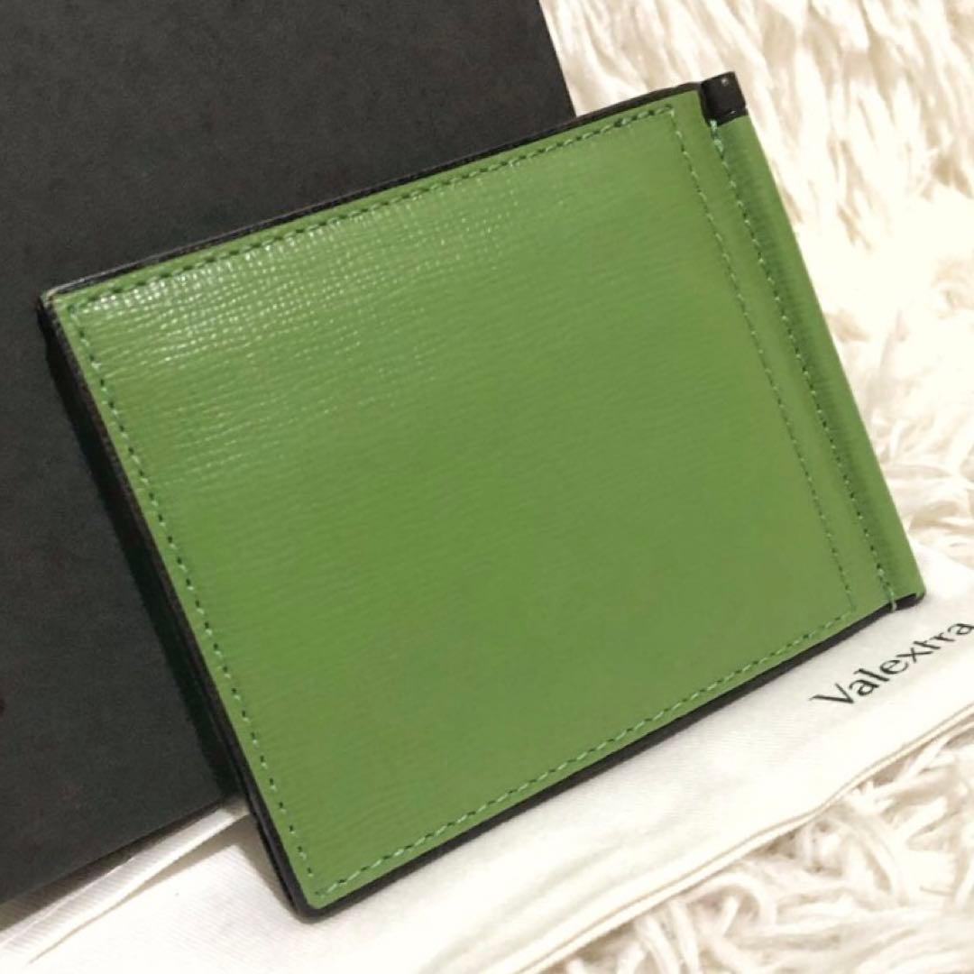 未使用✨ヴァレクストラ　 マネークリップ 二つ折り財布 カードケース グリーン