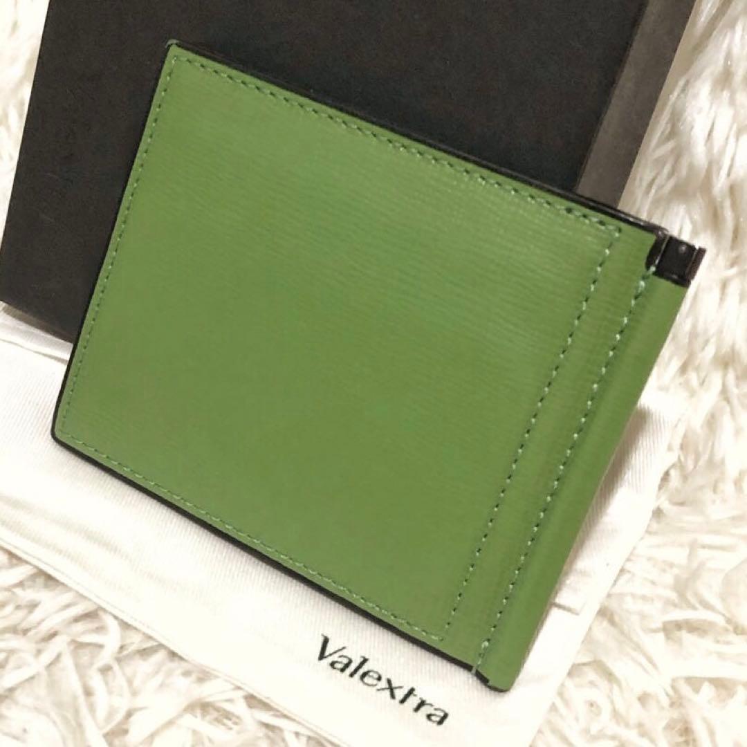 未使用✨ヴァレクストラ　 マネークリップ 二つ折り財布 カードケース グリーン