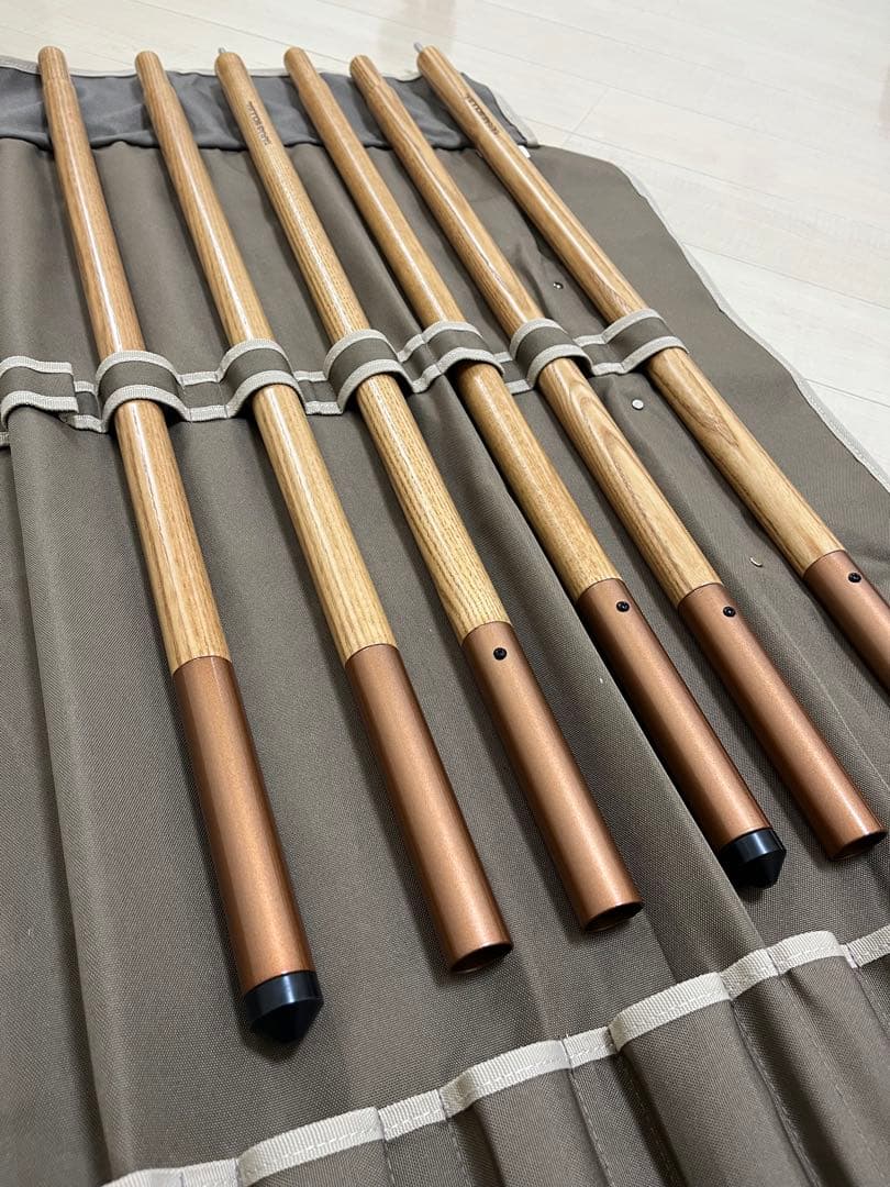 新品　タラスブルバ　木製　タープポール240　2本組　ケース付　ホワイトアッシュ