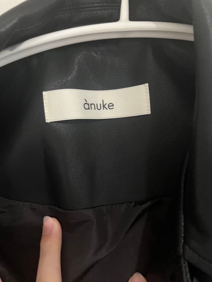 anuke Ecoleather Over Jacket ブラック　今期商品新品