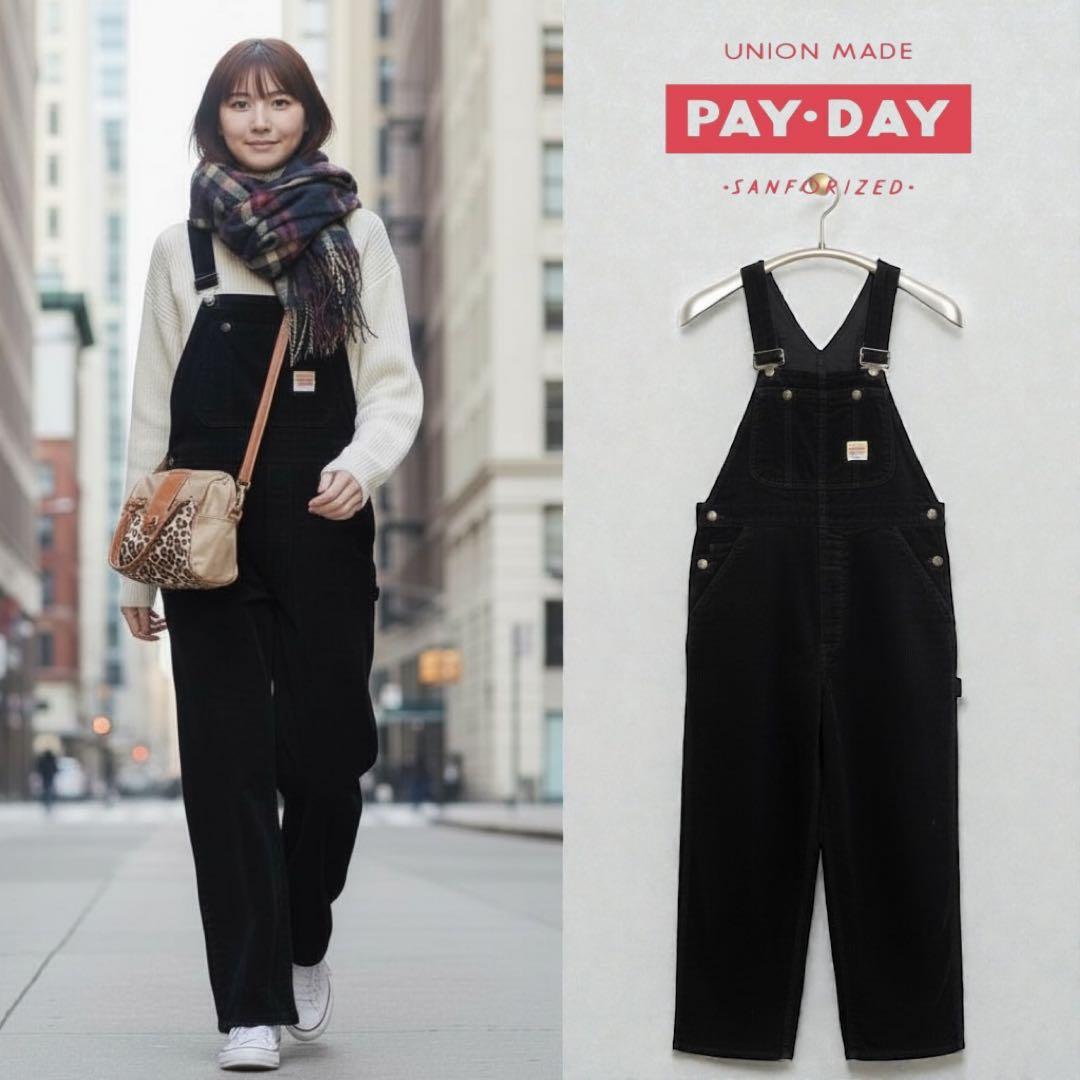 極美品⭐︎PAYDAY ペイデイ オーバーオール サロペット コーデュロイ　黒