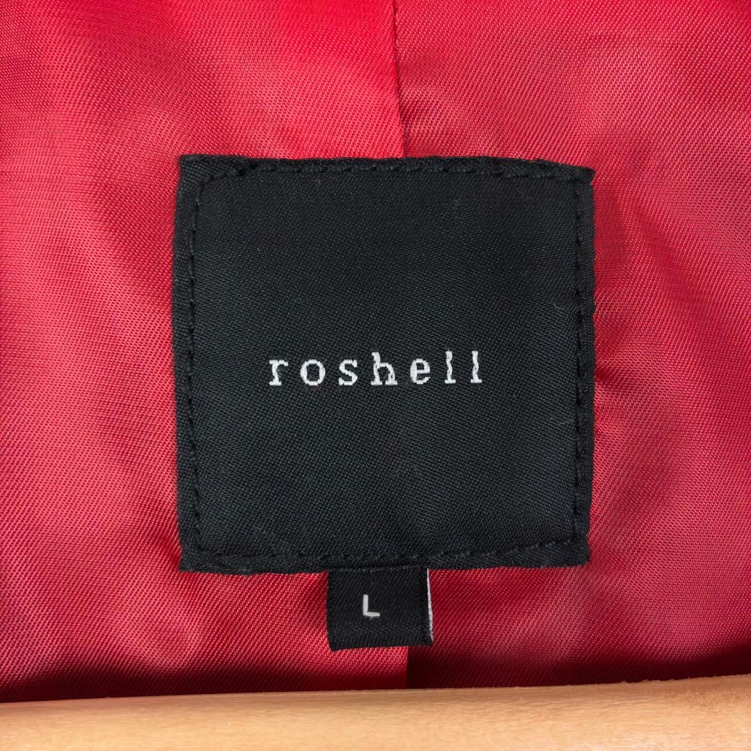 美品　ロシェル　本革　シングルライダース　レザージャケット　蛇腹デザイン　L