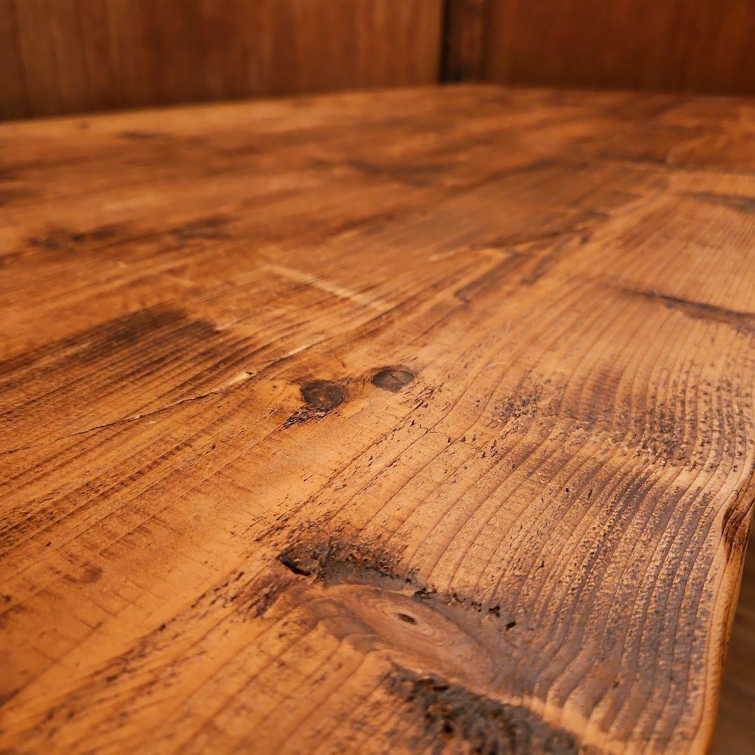 足場板テーブル 男前 天然木無垢材 ヴィンテージ加工 高めのテーブル
