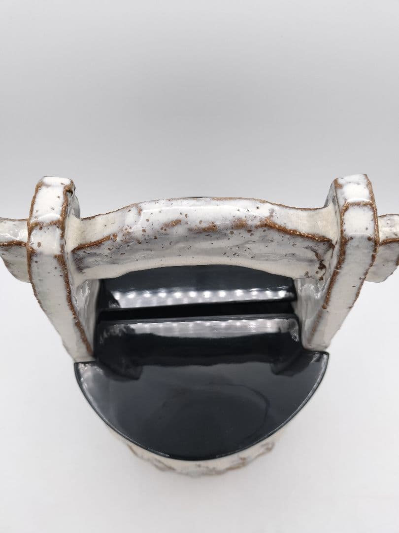 c912 水指 萩手桶割蓋付 司希衛門 木箱 茶道具 古物