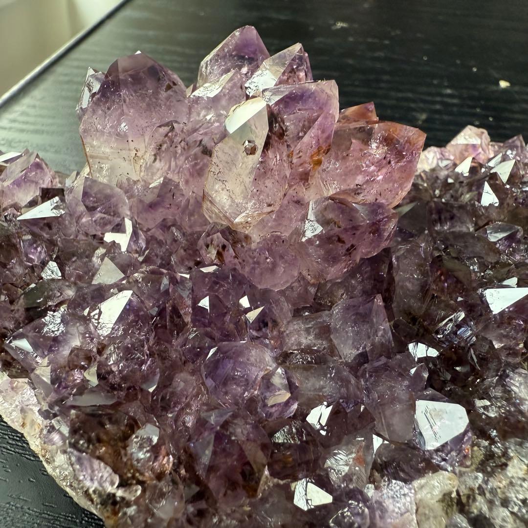 天然石タイチンルチルクォーツ共生アメジストの原石　置物　鉱物NO.011408