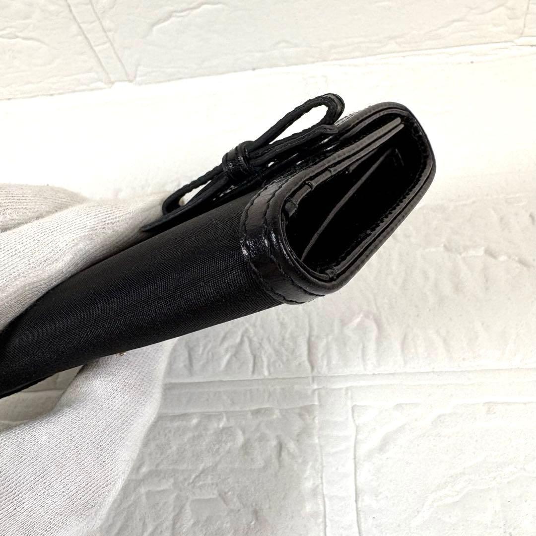 ☆【箱ギャランティー付き】プラダ PRADA 折り財布 リボン ブラック