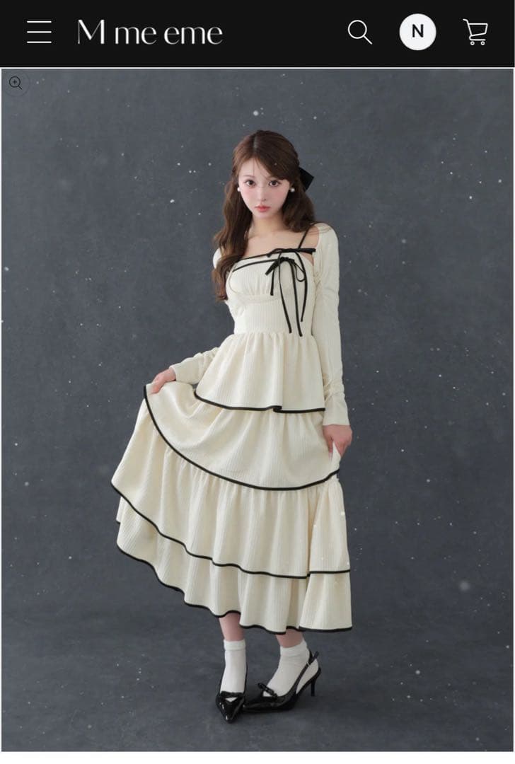 Tiered ribbon ensemble onepiece エムミーエメ