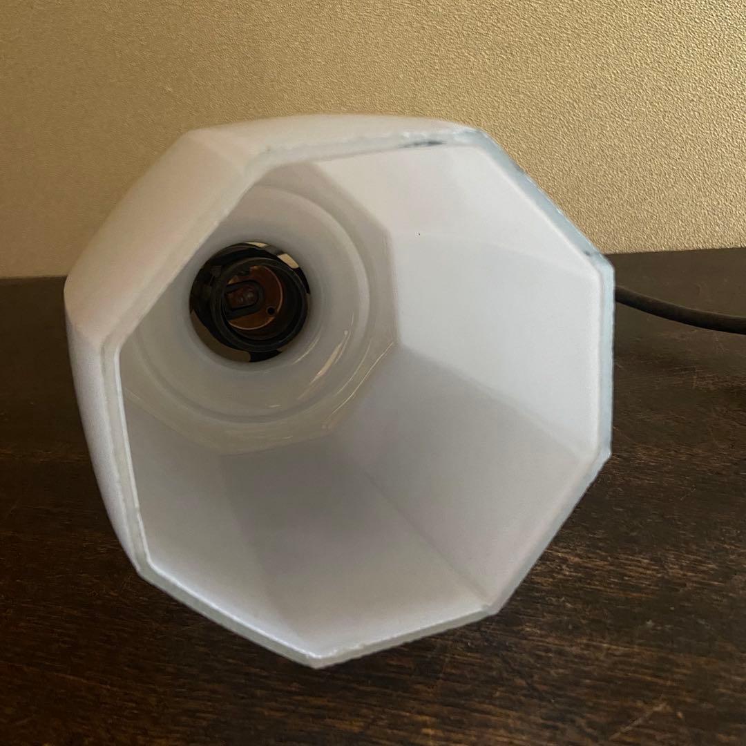 大正ロマン　アンティーク照明　乳白ガラス　八角シェード　レトロ