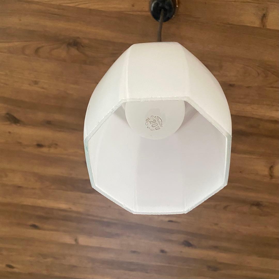 大正ロマン　アンティーク照明　乳白ガラス　八角シェード　レトロ