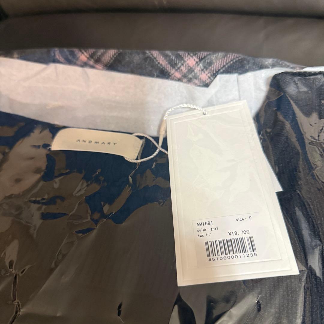 ワンピース andmary Selena check mini dress gray