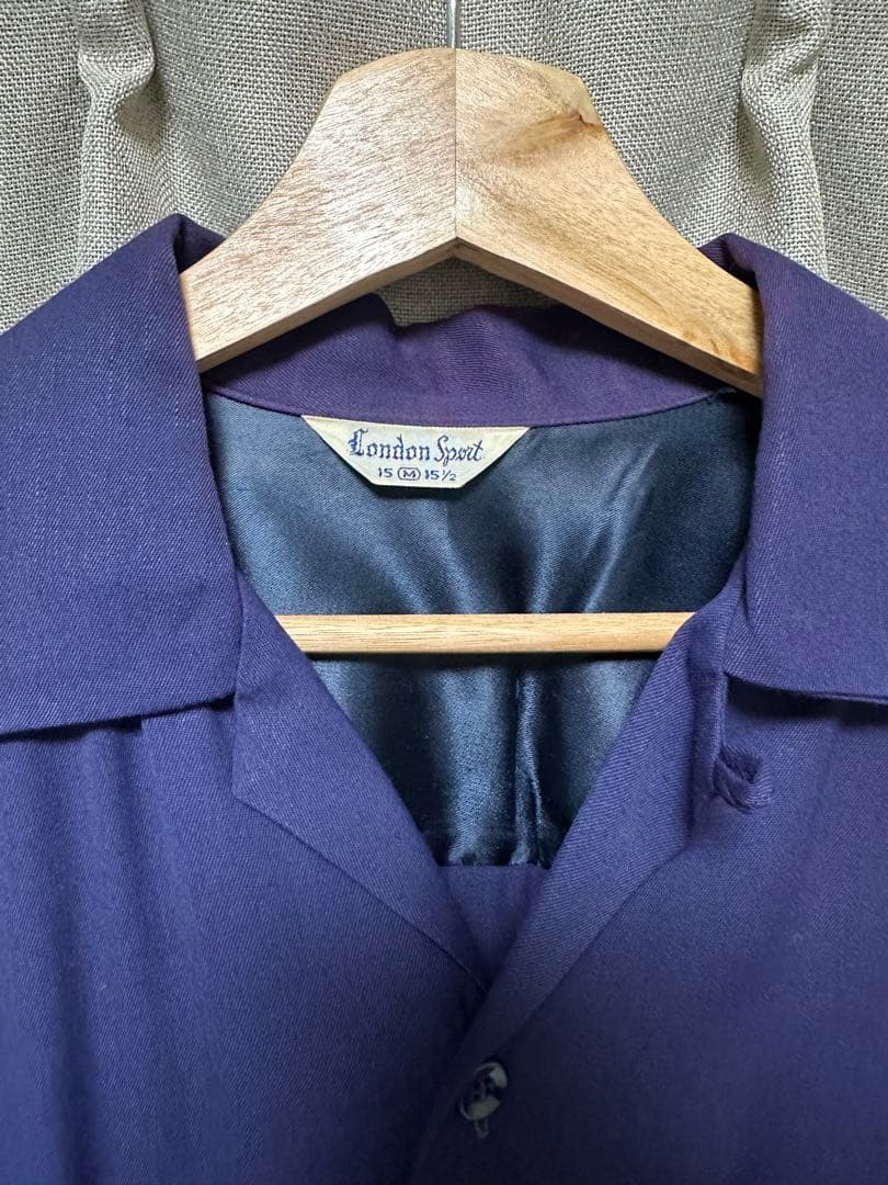 50s レーヨンシャツ ネイビー 15